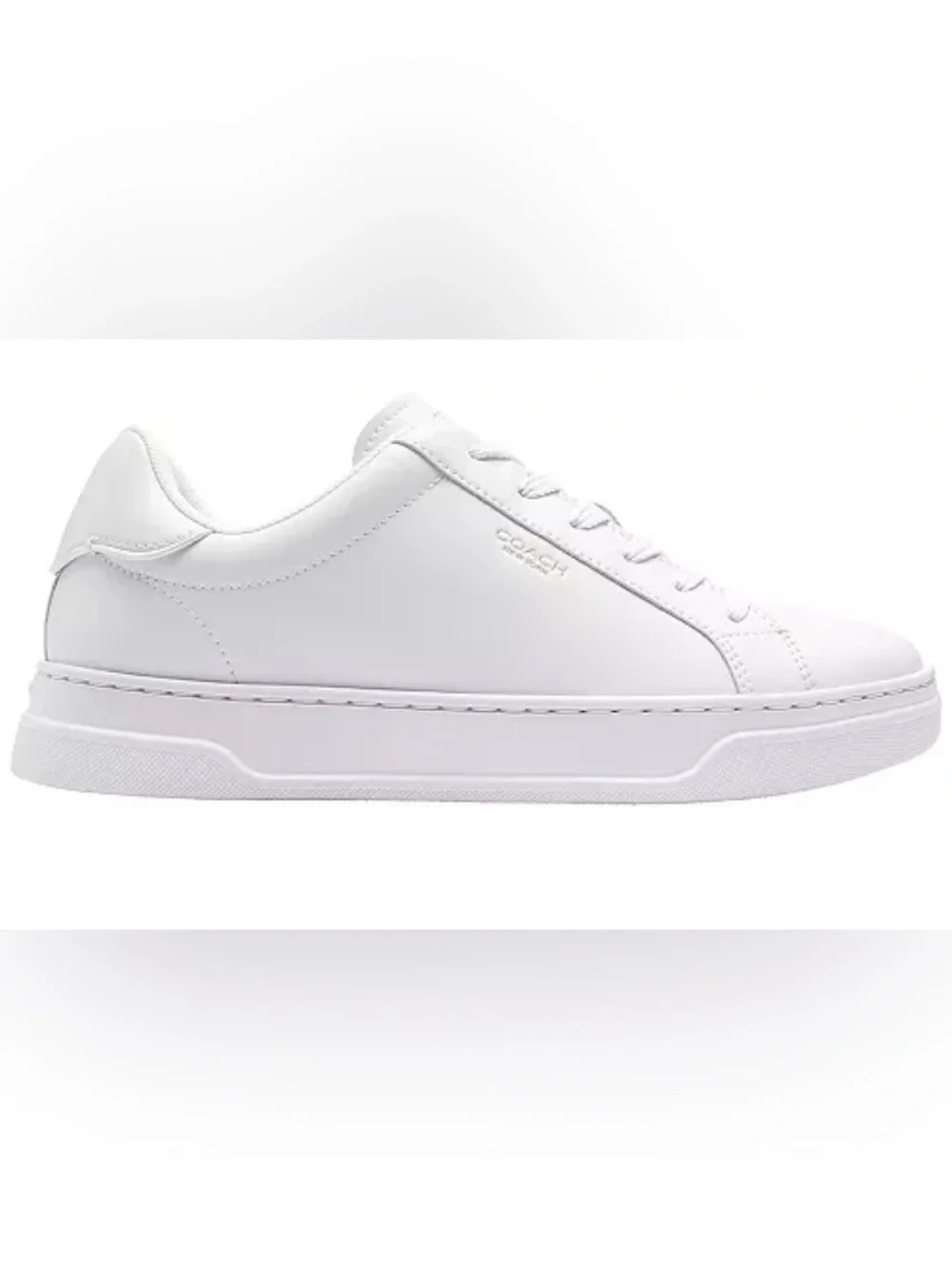 COACH® High Line Signature Canvas Lace-Up Sneakers – White Size 7.5 🤍🔥